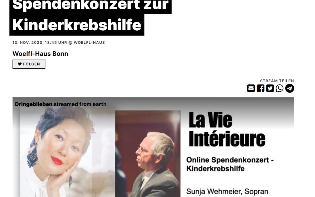 La Vie Intérieure – Online Spendenkonzert zur Kinderkrebshilfe